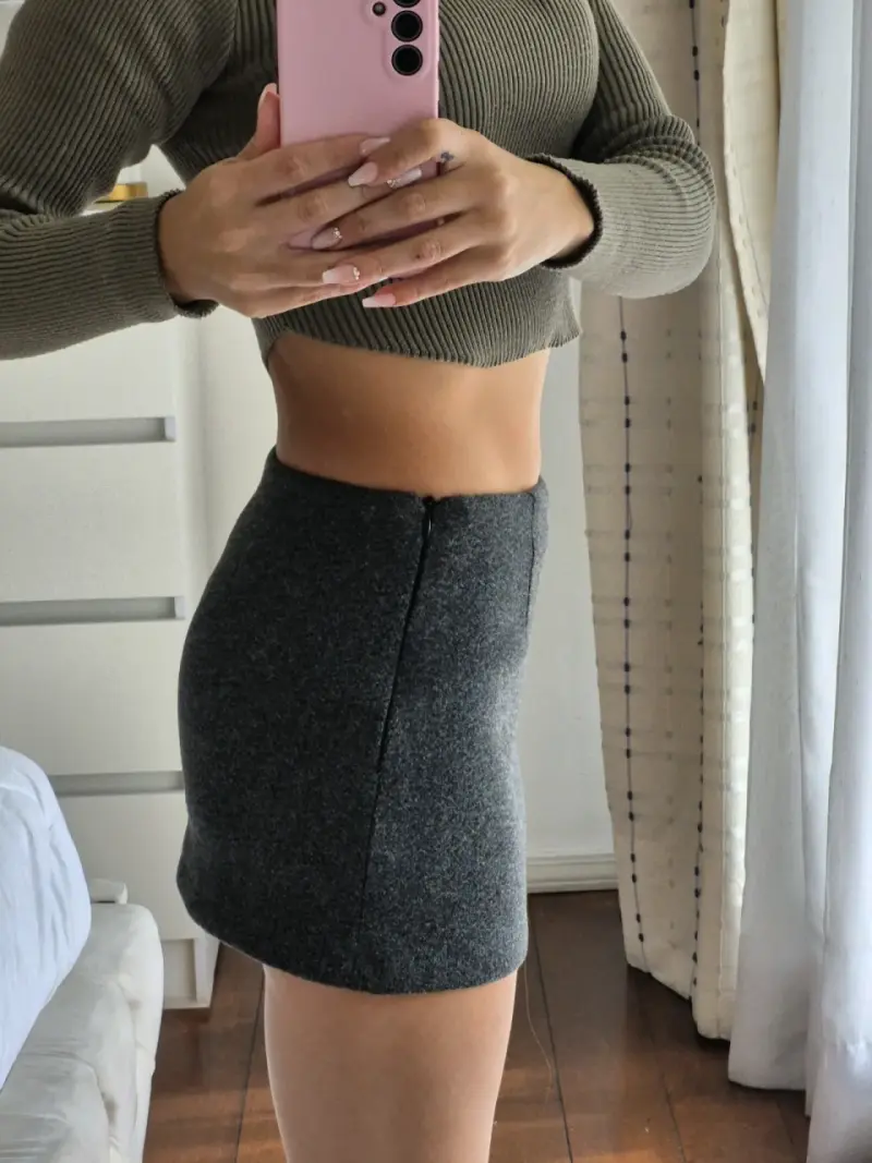 Mini falda gris - 2