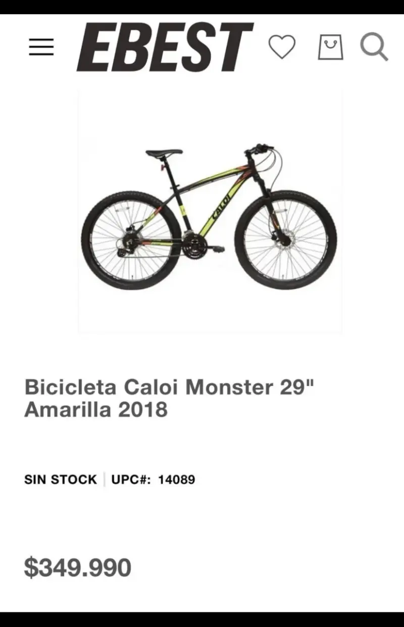 Bicicleta Caloi Monster 29" Amarilla - 1