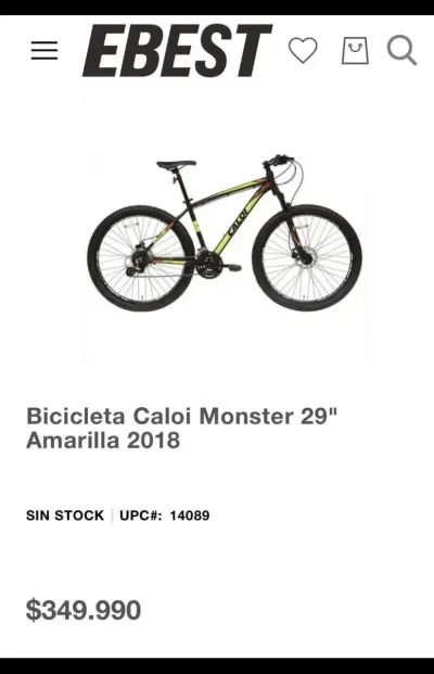 Bicicleta Caloi Monster 29" Amarilla - miniatura 1