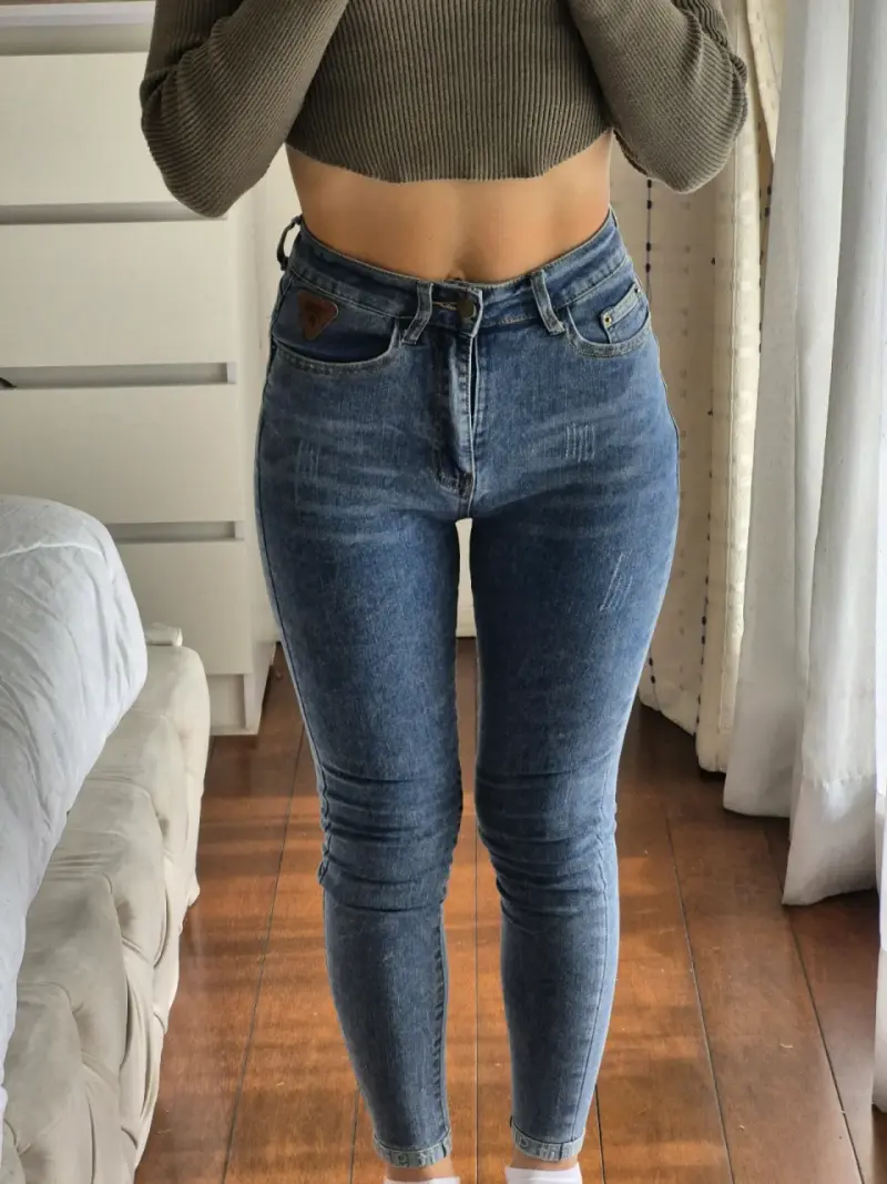 Jeans pitillo azul mujer - 1