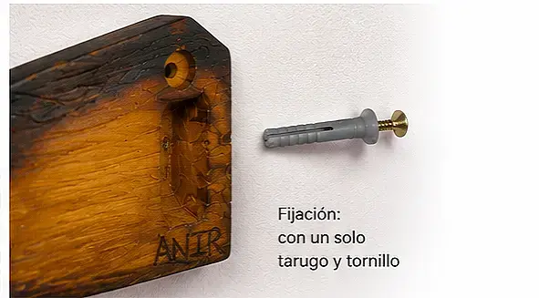 Porta llaves de madera estilo rustico artesanal - 3