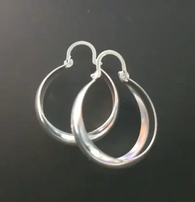 Aros de plata estilo clásico - miniatura 1