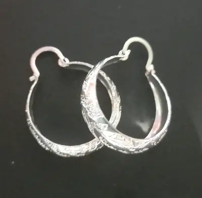 Aros de plata texturizados - miniatura 1