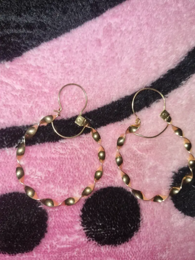 Aros dorados trenzados oro 18 kl