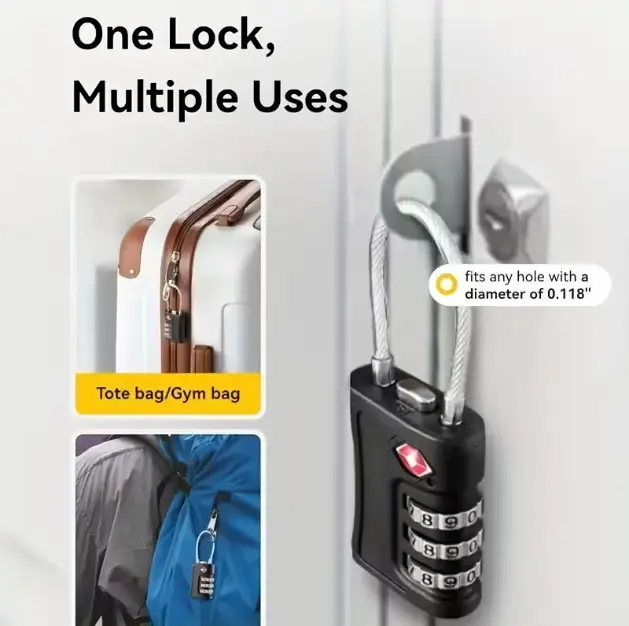 Pack 2 Candados De Seguridad Con Cable de Acero - 2