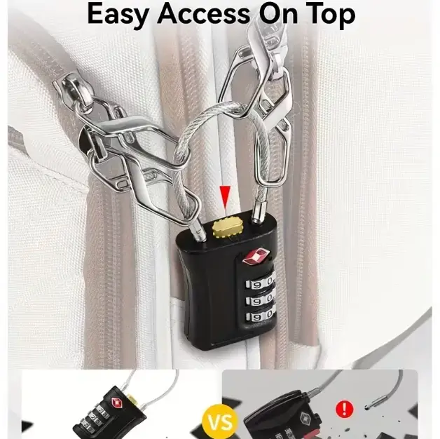 Pack 2 Candados De Seguridad Con Cable de Acero - 3