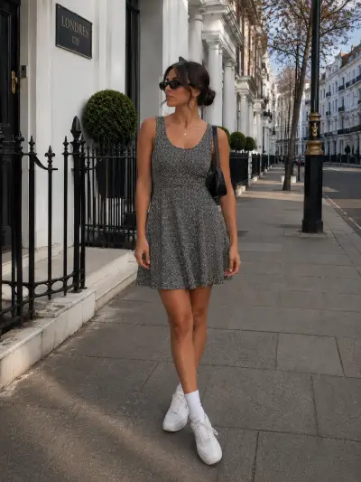 Vestido gris estampado - miniatura 4