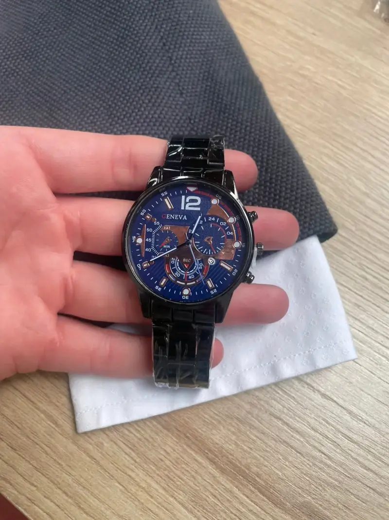 Reloj Geneva cronógrafo negro - 4