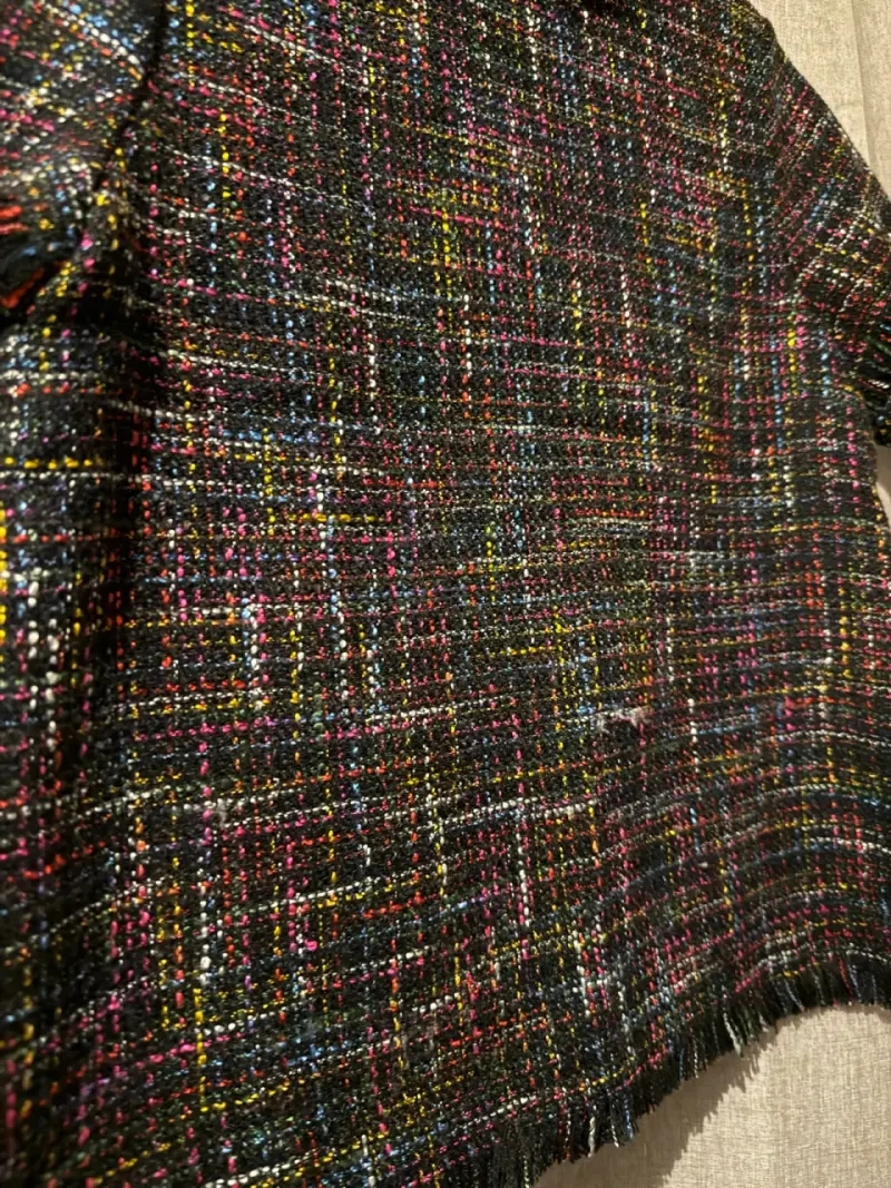 Blusa de tweed negra multicolor - 2