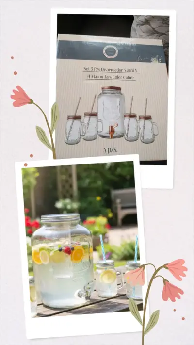 Set dispensador y mason jars cobre - miniatura 1