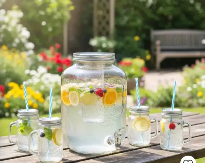 Set dispensador y mason jars cobre - 2