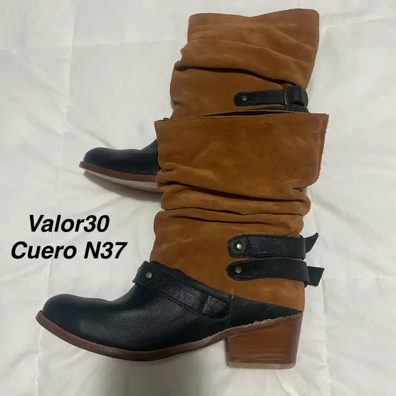 Botas de cuero negras tacón alto - 2