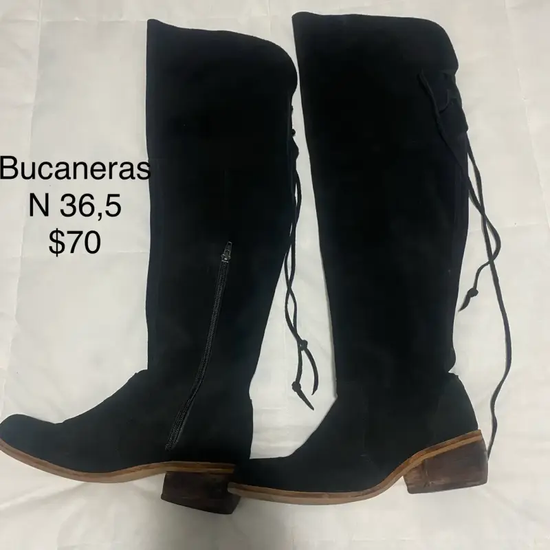 Botas de cuero negras tacón alto - 3