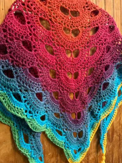 Chal de crochet multicolor - miniatura 2