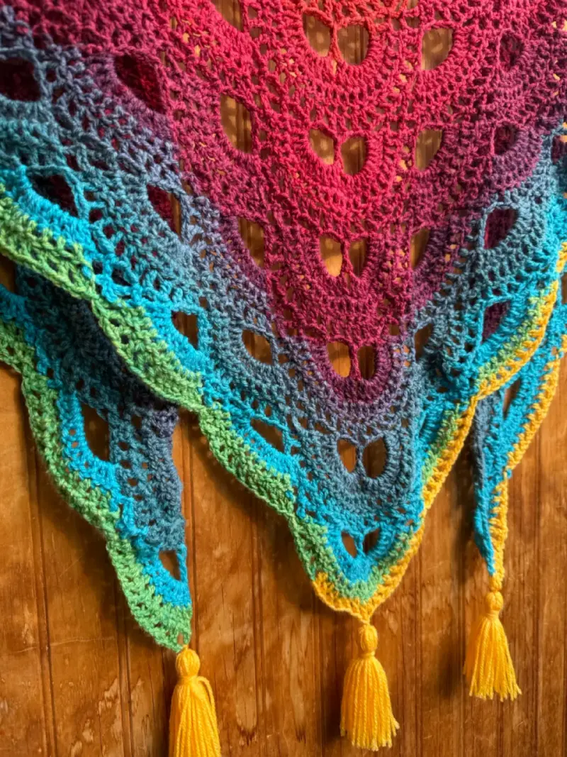 Chal de crochet multicolor - 3