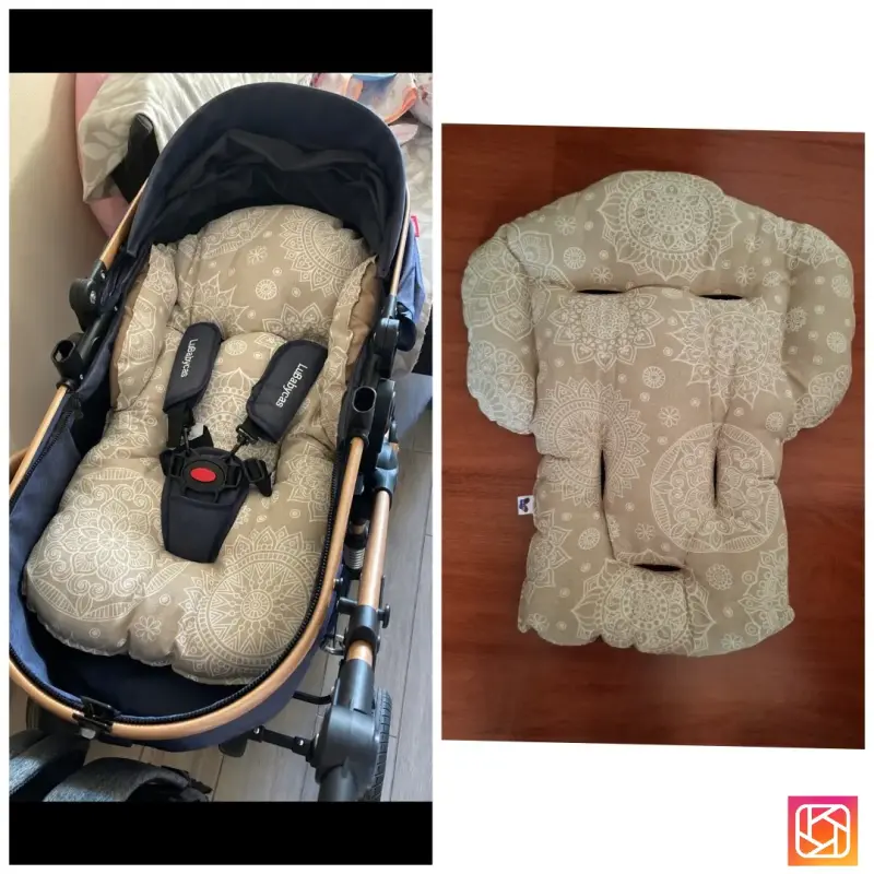 Cojín para coche de bebé beige - 1