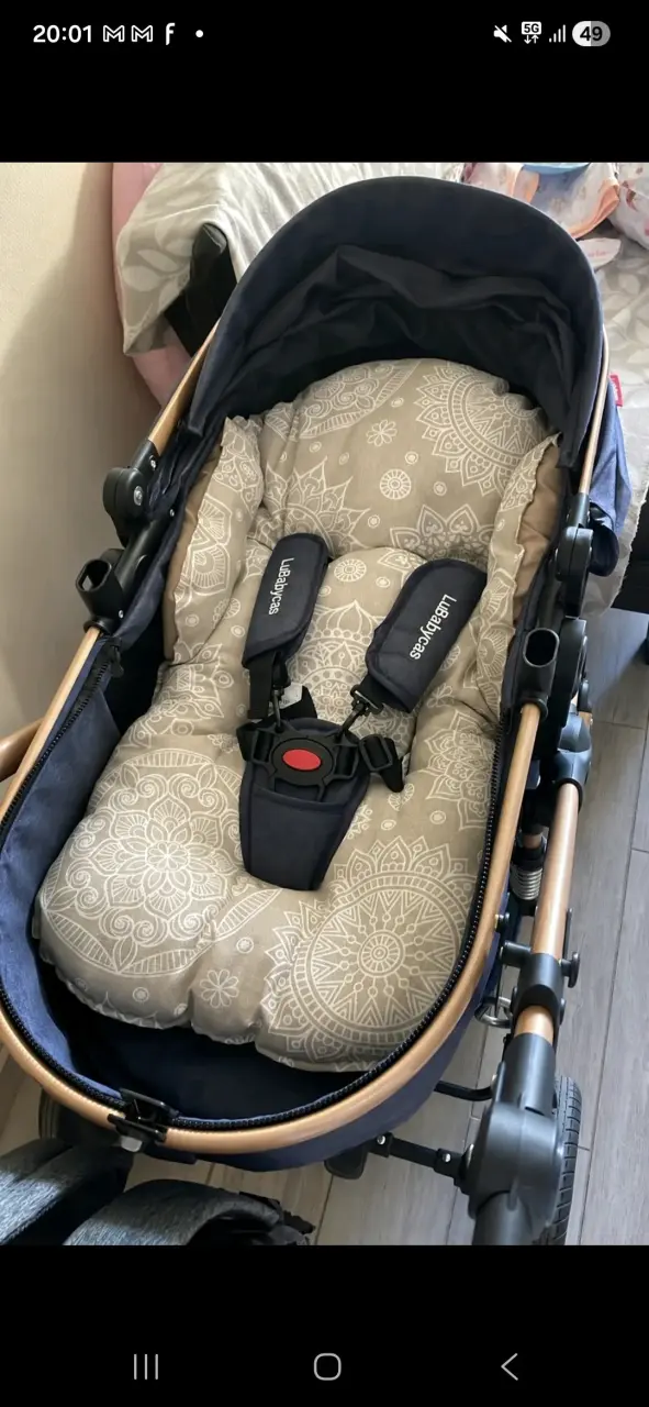 Cojín para coche de bebé beige - 3