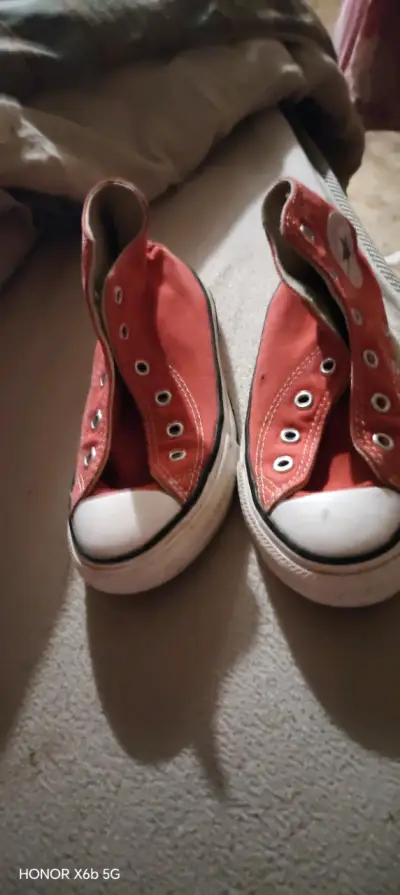 Zapatillas rojas sin cordones, ropa Niña - miniatura 1