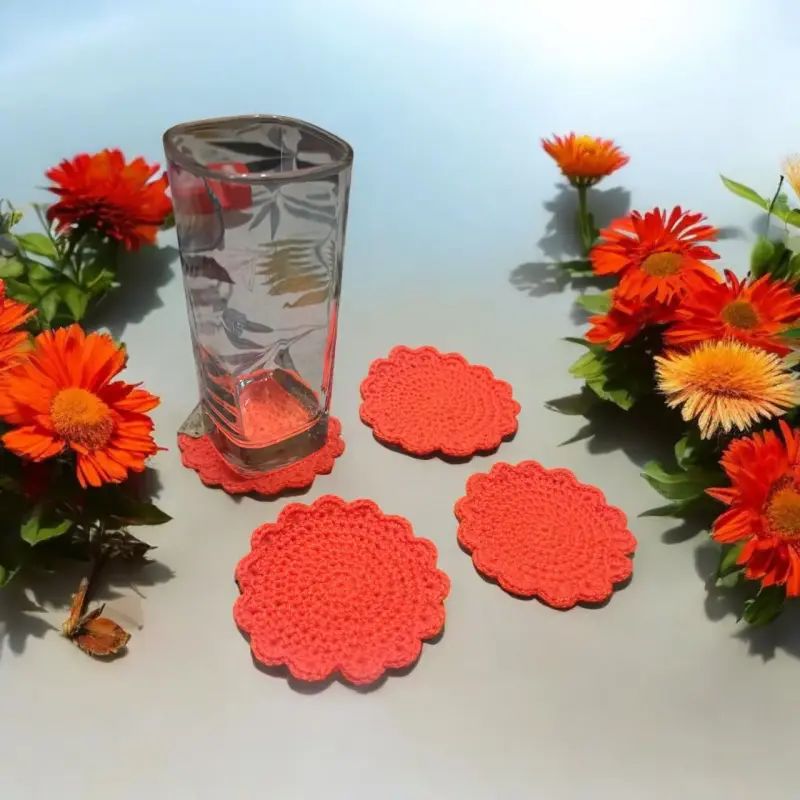 Posa vasos a crochet 4 personas