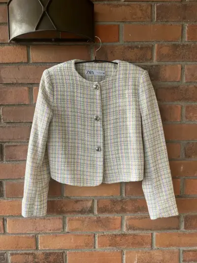 Chaqueta de tweed Zara S - miniatura 2