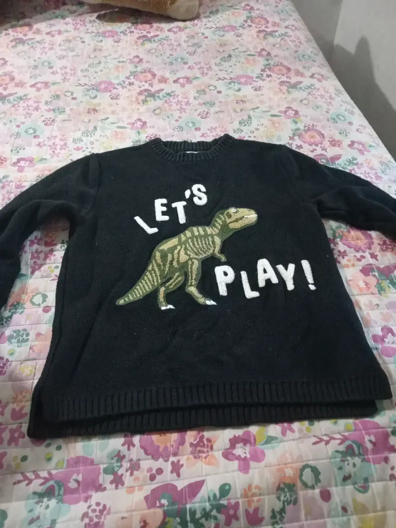 Suéter infantil dinosaurio negro - 1