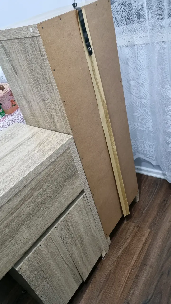Escritorio con estantería de madera - 6