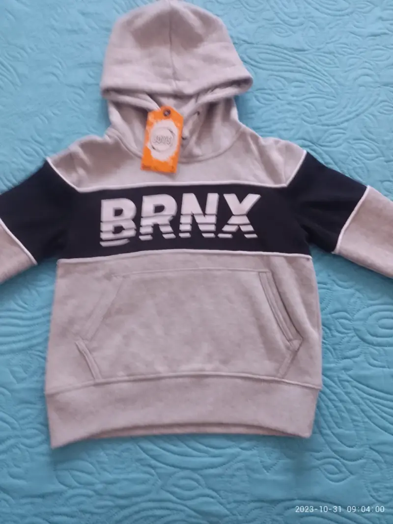 Polerón gris BRNX con capucha - 1