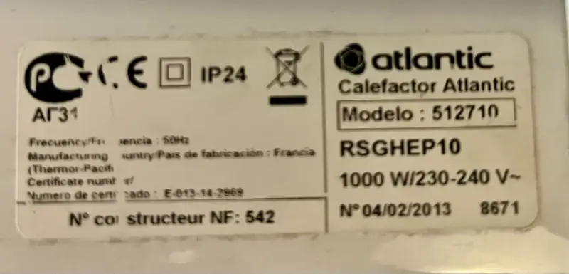 Calefactor Atlantic con termostato - 2