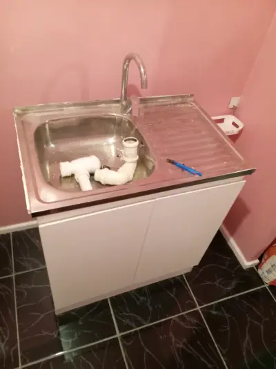 Lavaplatos con mueble blanco - miniatura 1
