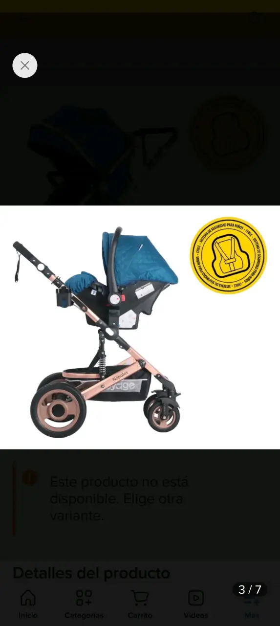 Coche de bebé azul con capazo - 4