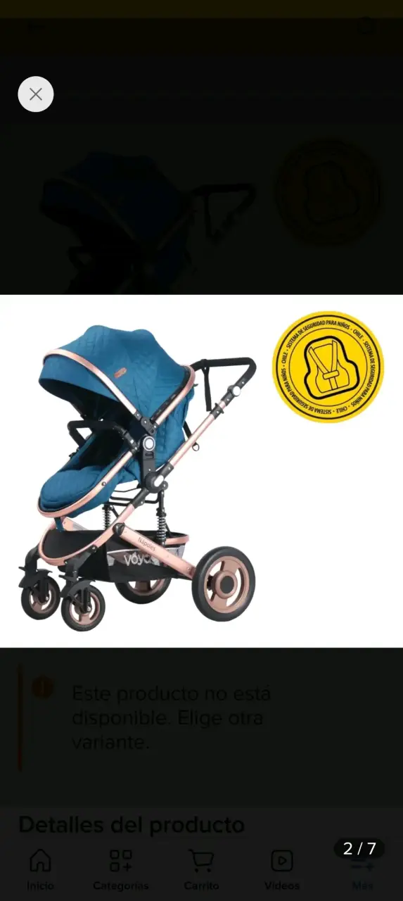 Coche de bebé azul con capazo - 5