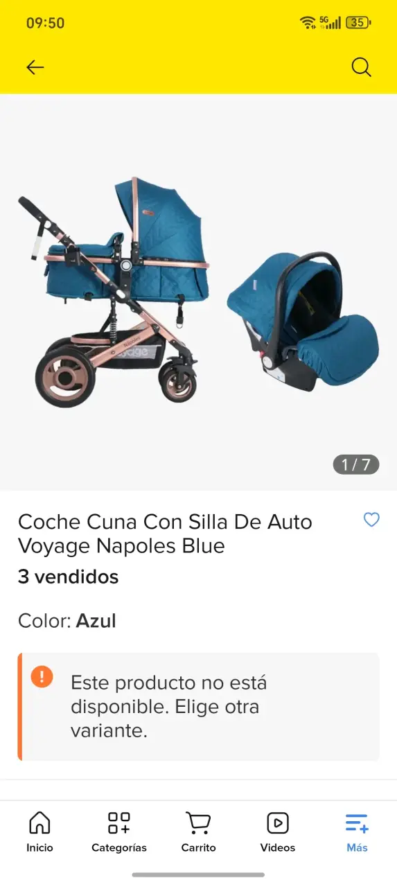 Coche de bebé azul con capazo - 6