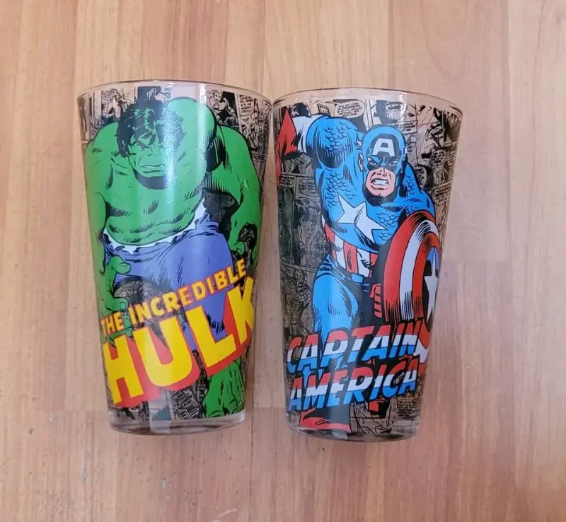 Vasos Marvel Hulk y Capitán América