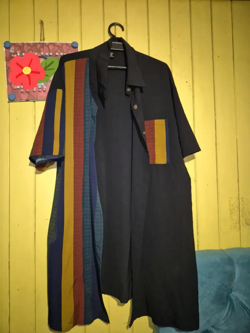 Camisa larga multicolor vintage