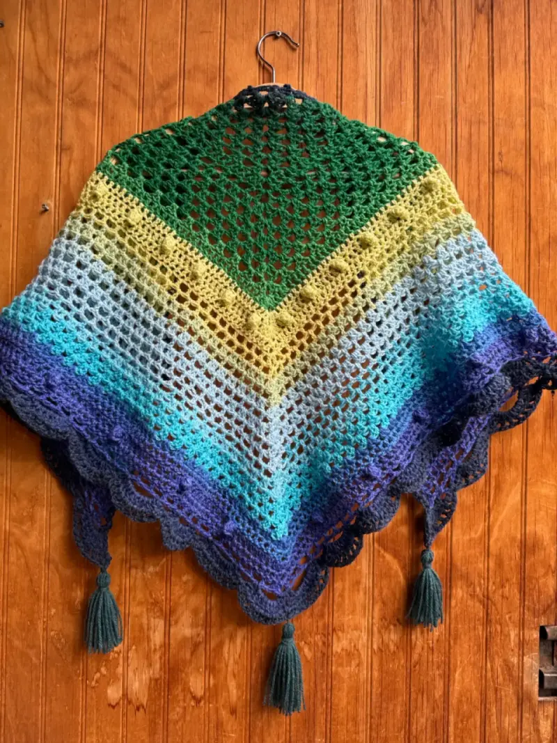 Poncho tejido multicolor - 1