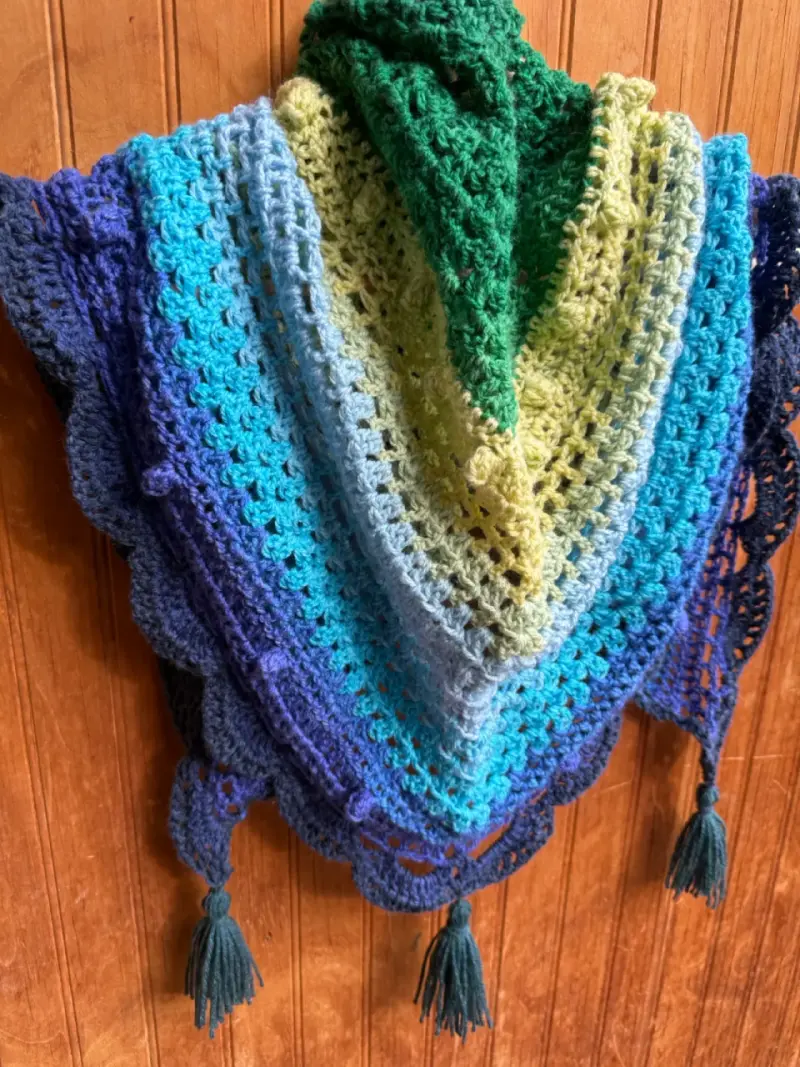 Poncho tejido multicolor - 2