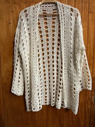Cardigan tejido blanco - miniatura 1