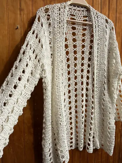 Cardigan tejido blanco - miniatura 2