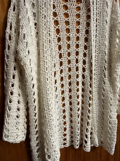 Cardigan tejido blanco - miniatura 3