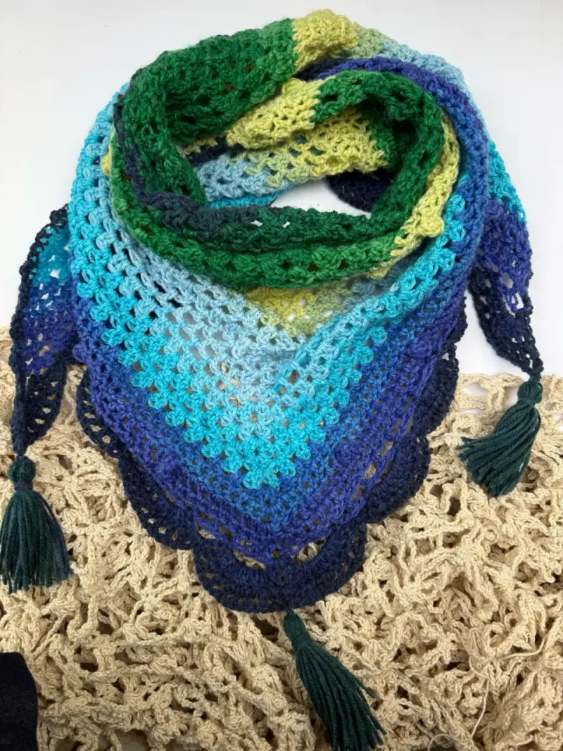 Poncho tejido multicolor - 4