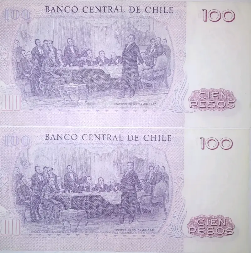 Billetes antiguos 100 pesos chilenos - 2
