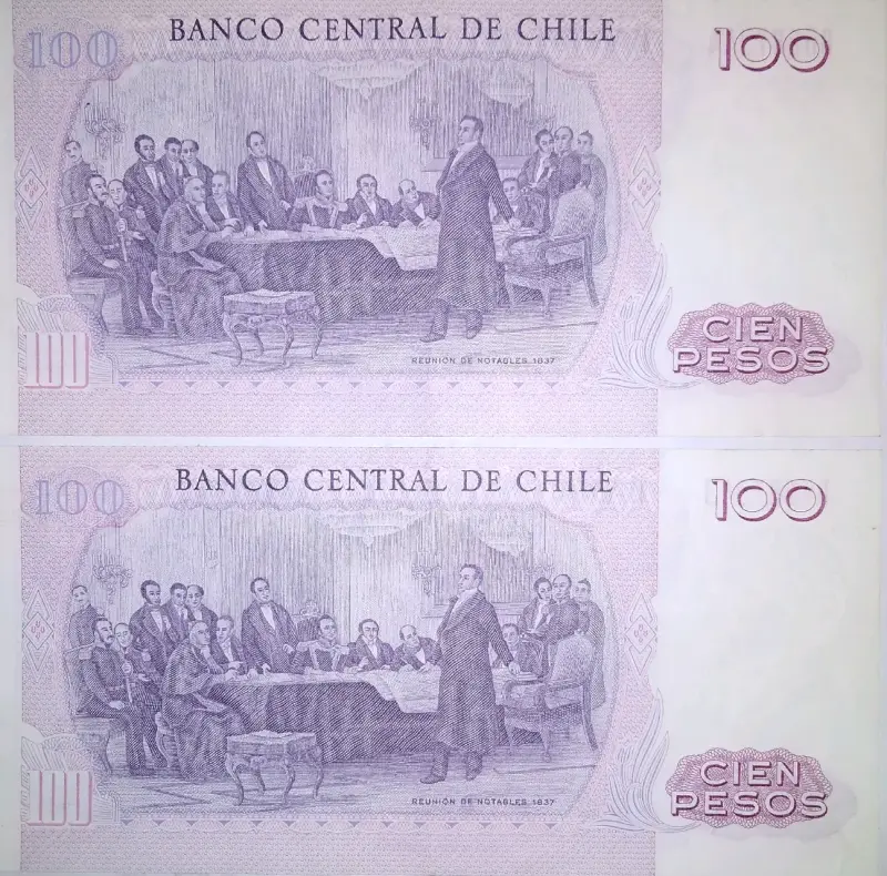 Billetes antiguos de 100 pesos chilenos - 2