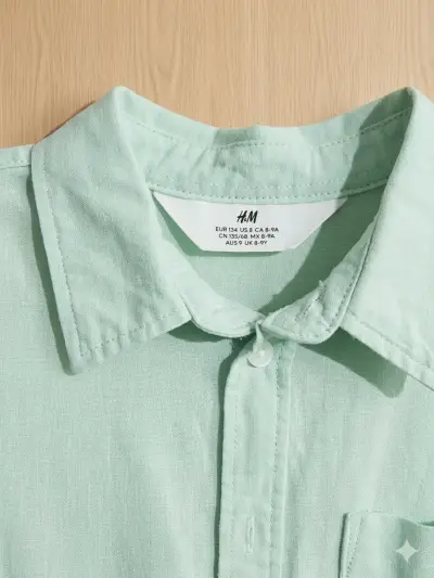 Camisa verde claro de niño - miniatura 3