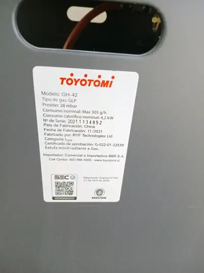 Estufa a gas Toyotomi GH-42 - miniatura 1