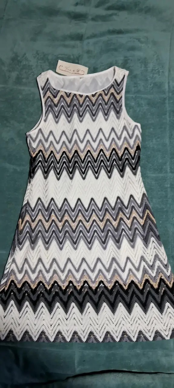 Vestido zigzag blanco y negro - 3