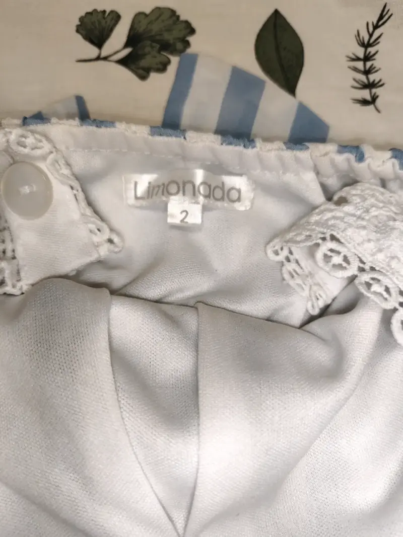 Enterito rayado azul y blanco Talla 2 - 3