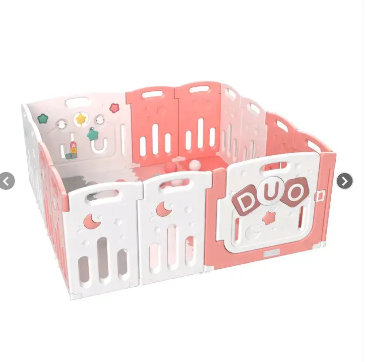 Corral infantil rosa y blanco