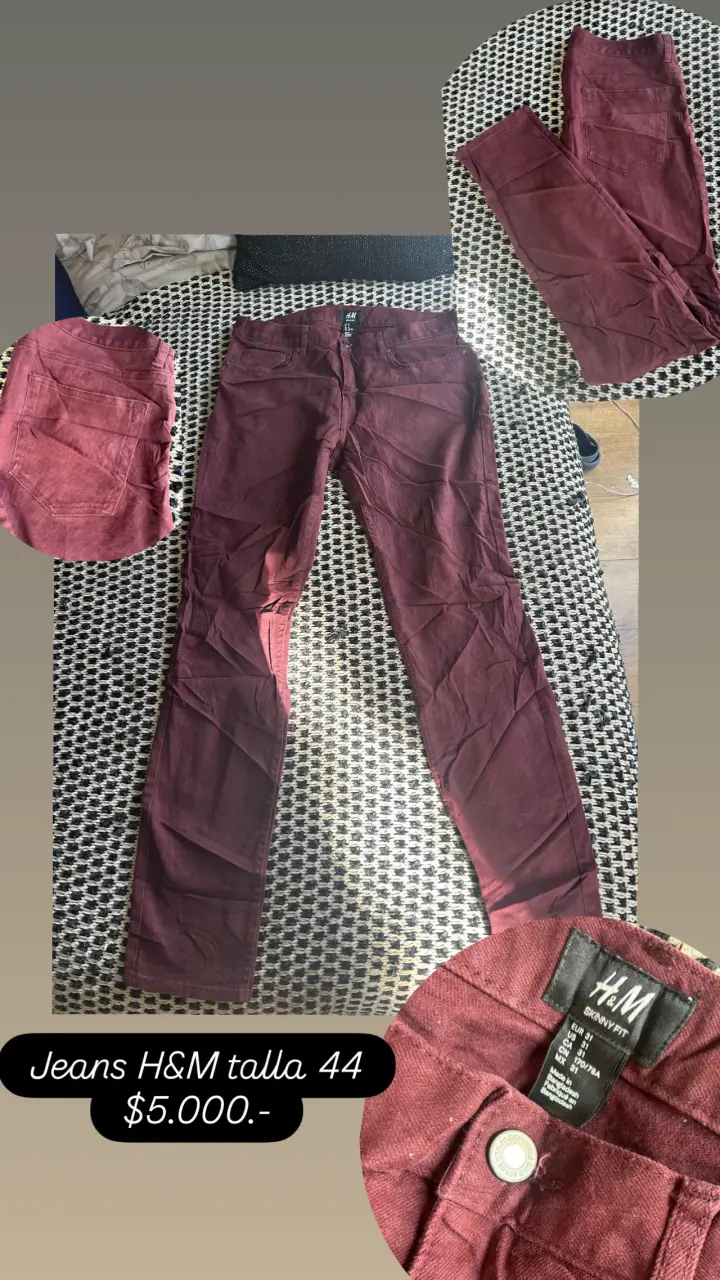 Jeans H&M burdeos talla 44