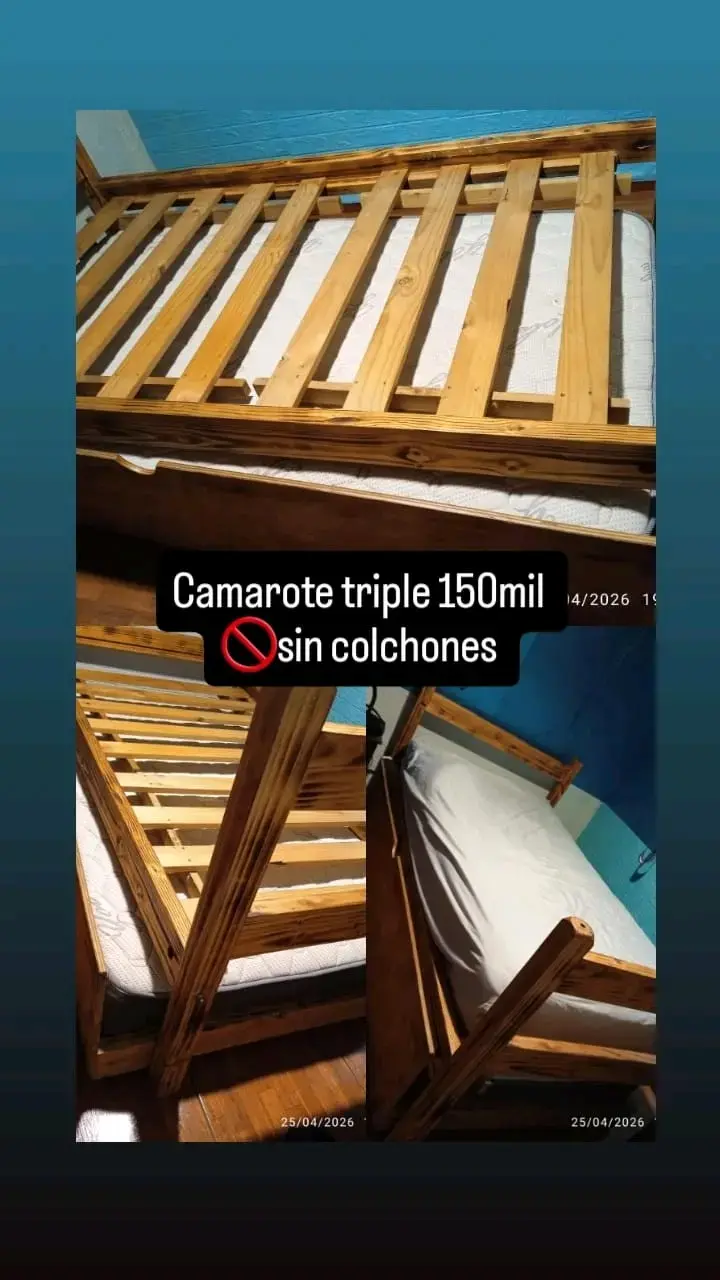 Camarote triple de madera - 1