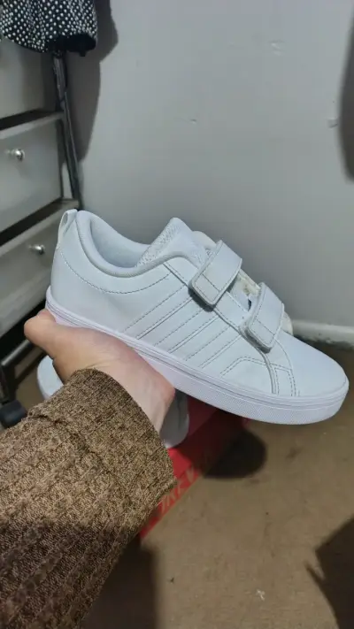 Zapatillas blancas con velcro Adidas 34.5 /21 cm - miniatura 1
